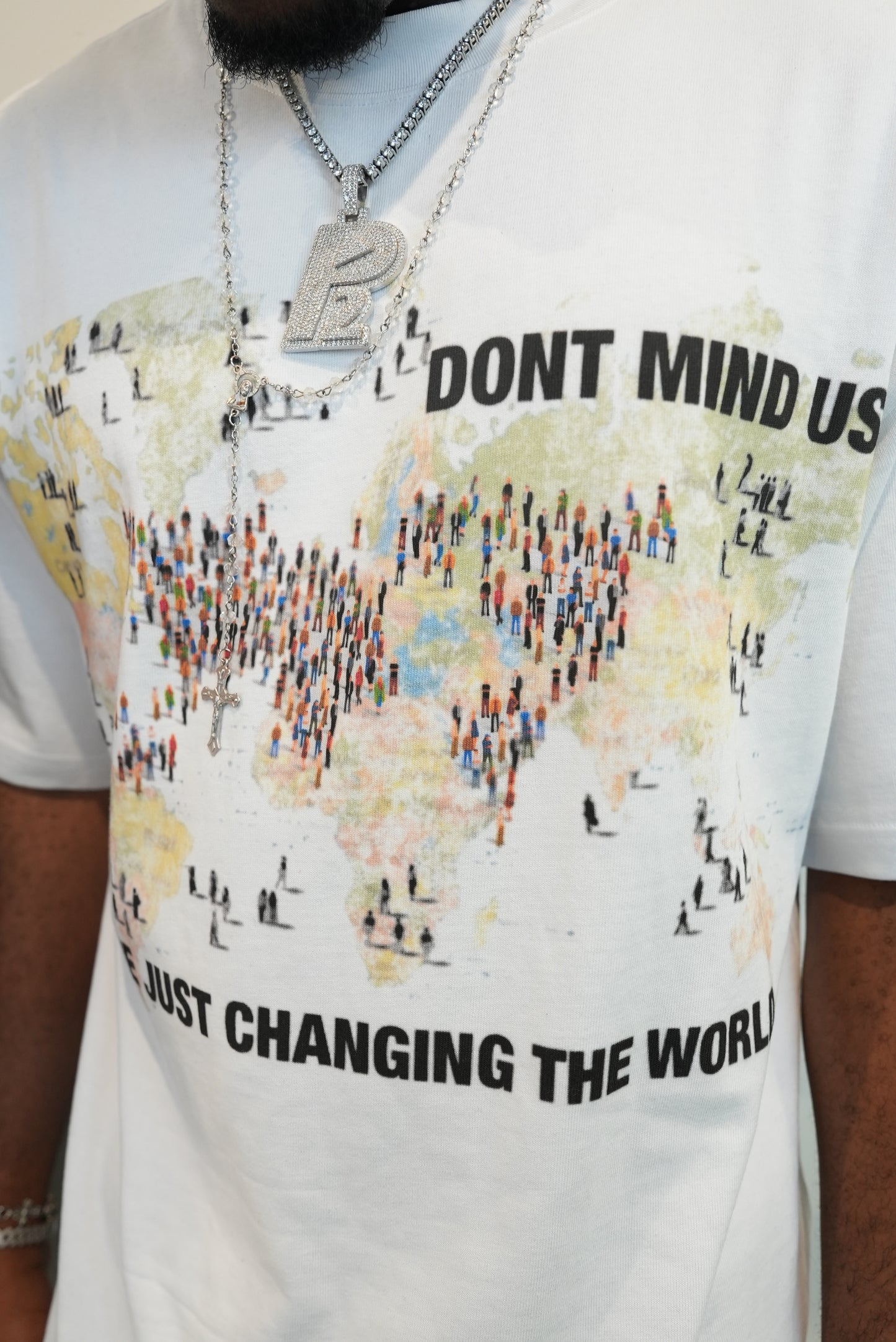 WHITE CHANGE THE WRLD TEE